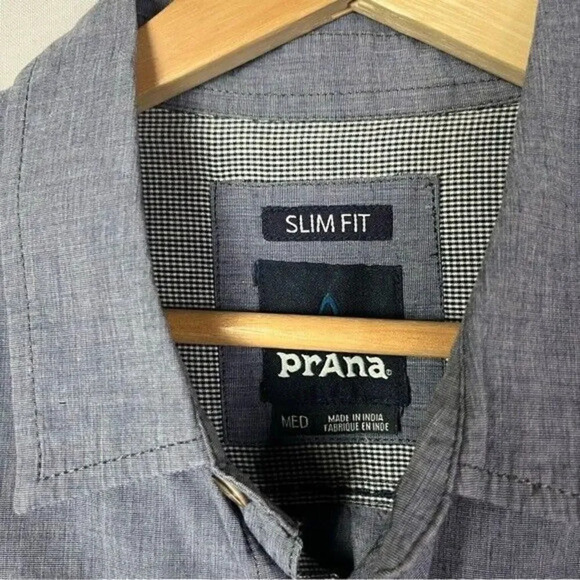 Prana Walker Blue Slim Fit Long Sleeve Button Down M - Picture 4 of 4